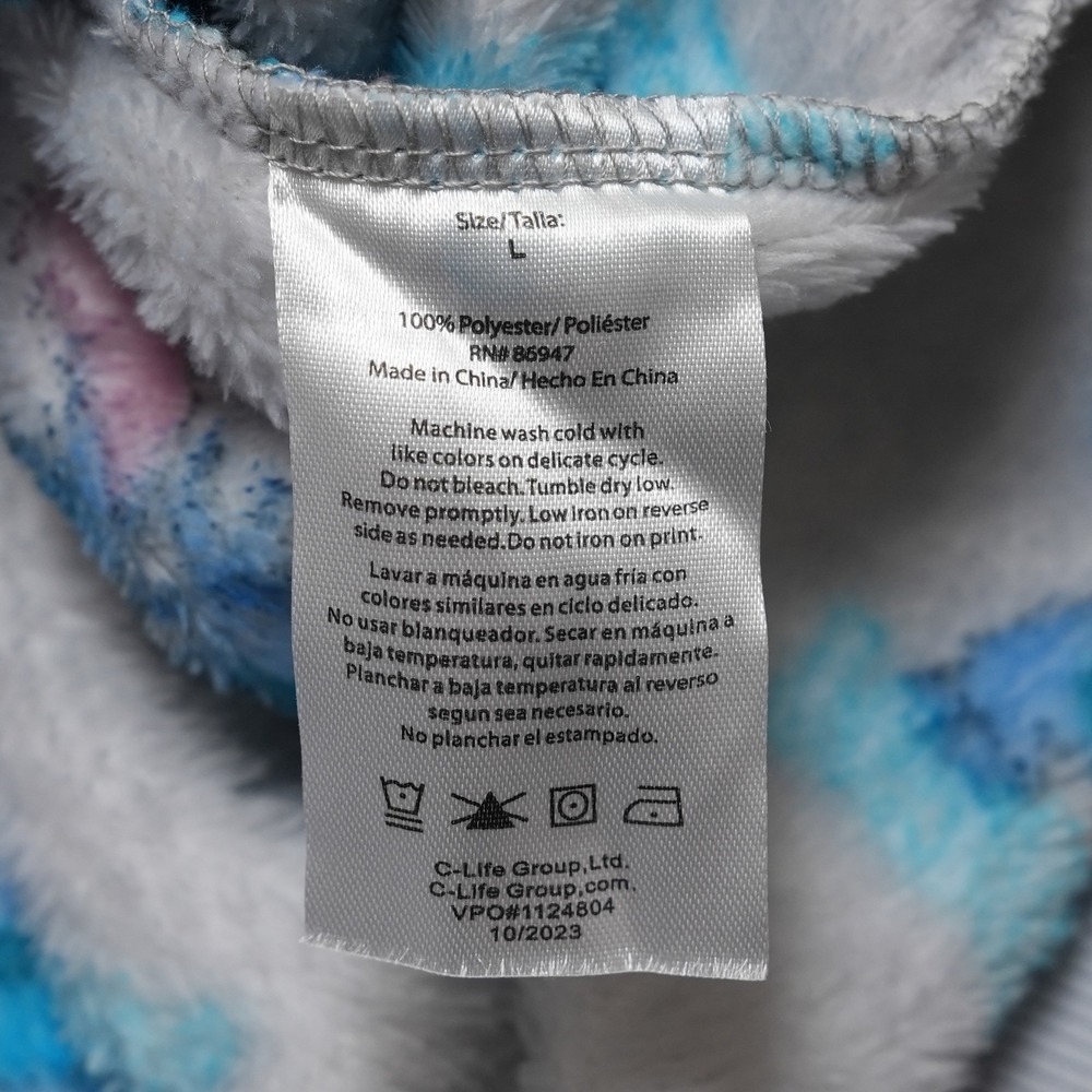 Disney Lilo & Stitch Womens Large Gray Fuzzy Fleece Crewneck Sweatshirt - Picture 8 of 14